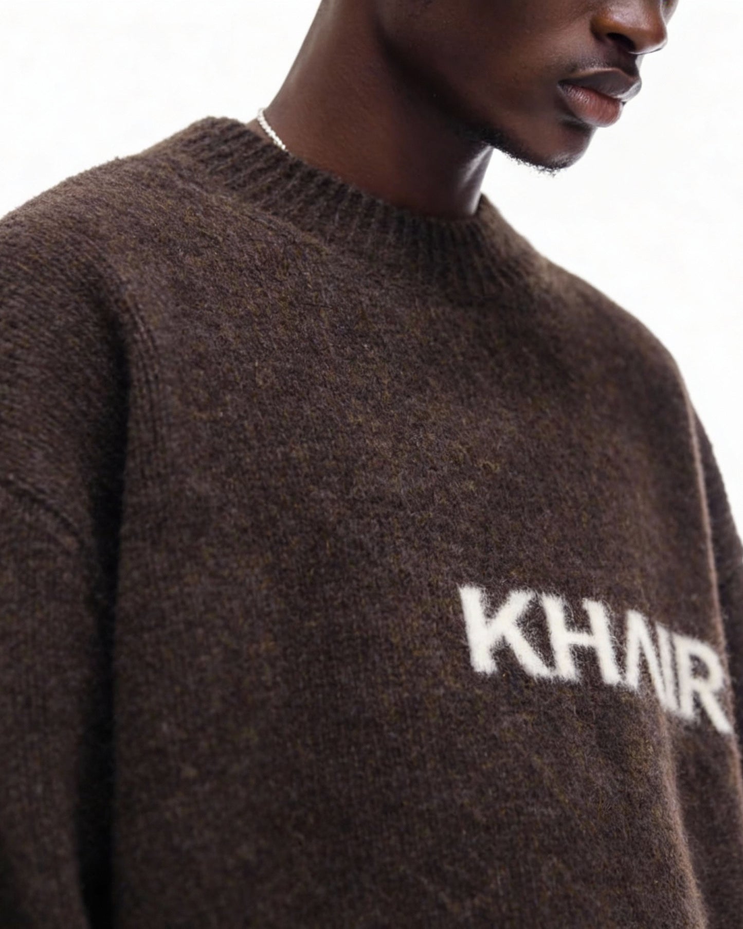 KHAIR Bouclé Knit Sweater – Brown