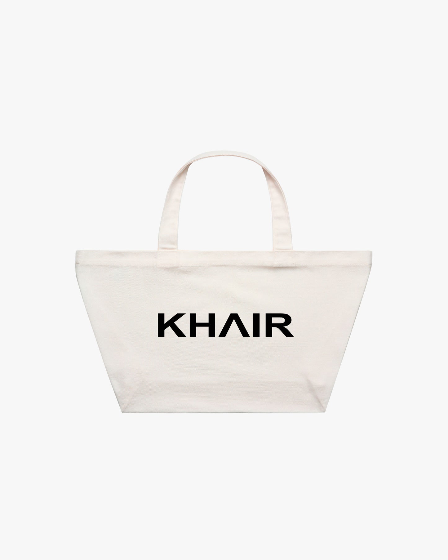 KHAIR Large Canvas Tote Bag – Cream with Black Logo