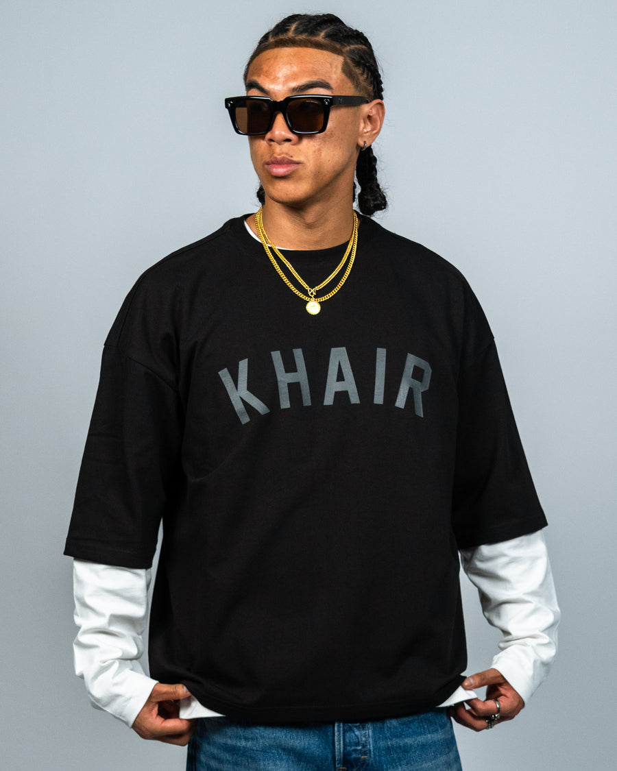 KHAIR Varsity T-Shirt – Black