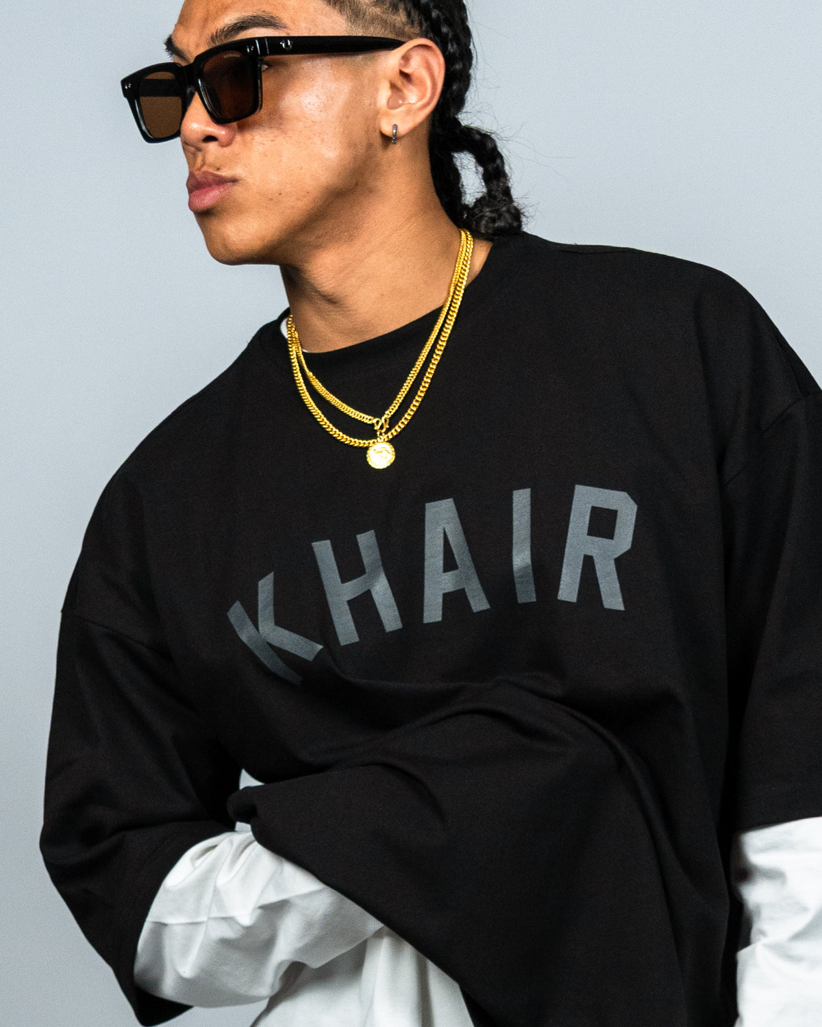KHAIR Varsity T-Shirt – Black