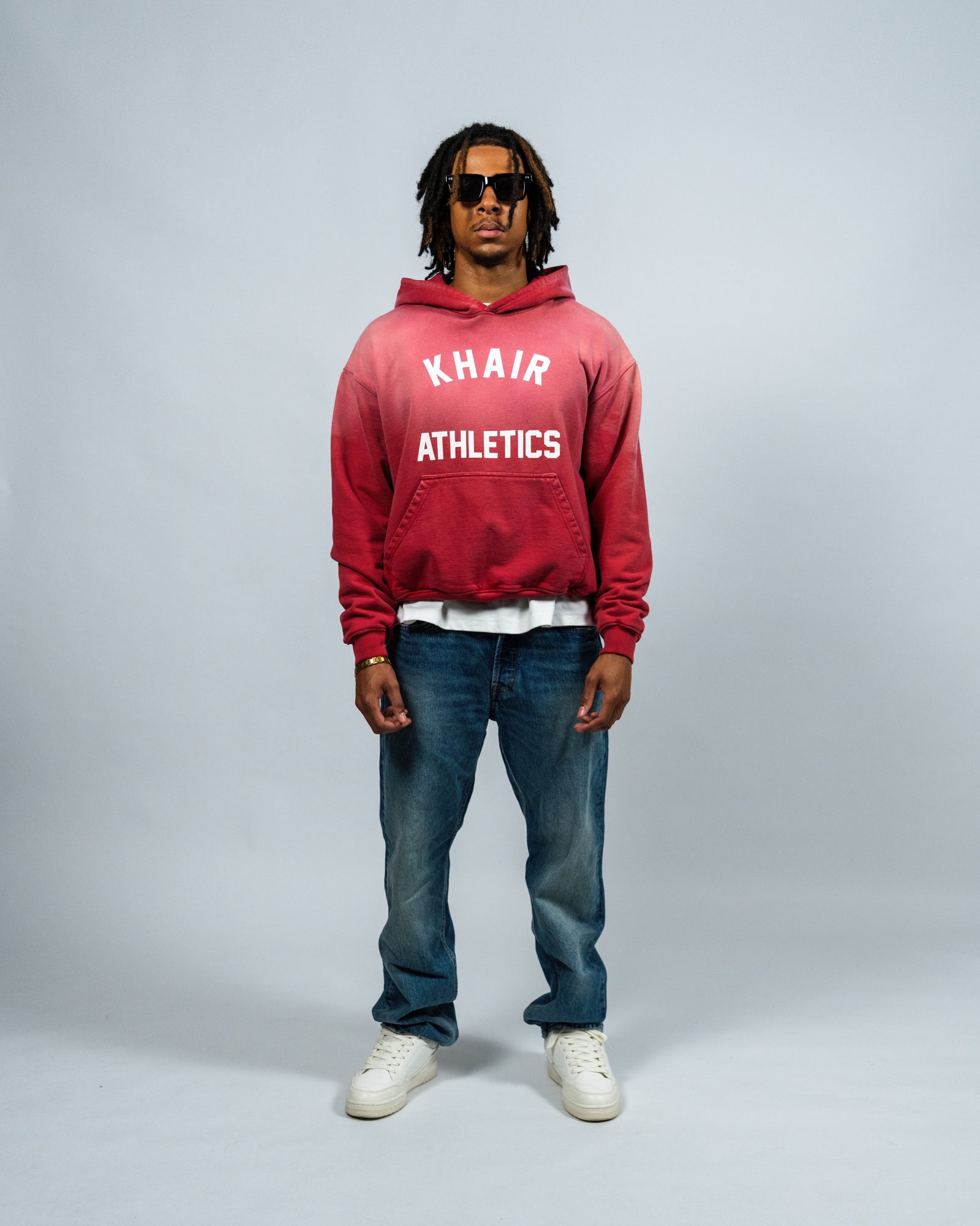 KHAIR Athletic Vintage Red Hoodie