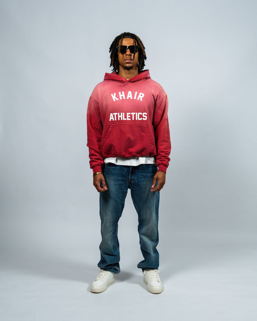 KHAIR Athletic Vintage Red Hoodie