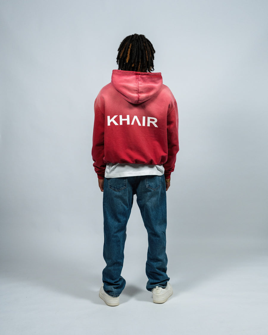 KHAIR Athletic Vintage Red Hoodie