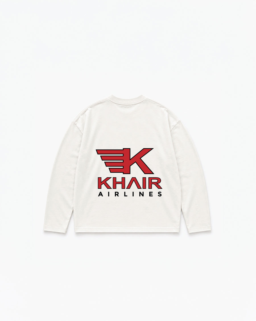 KHAIR Airlines Long Sleeve – Off White
