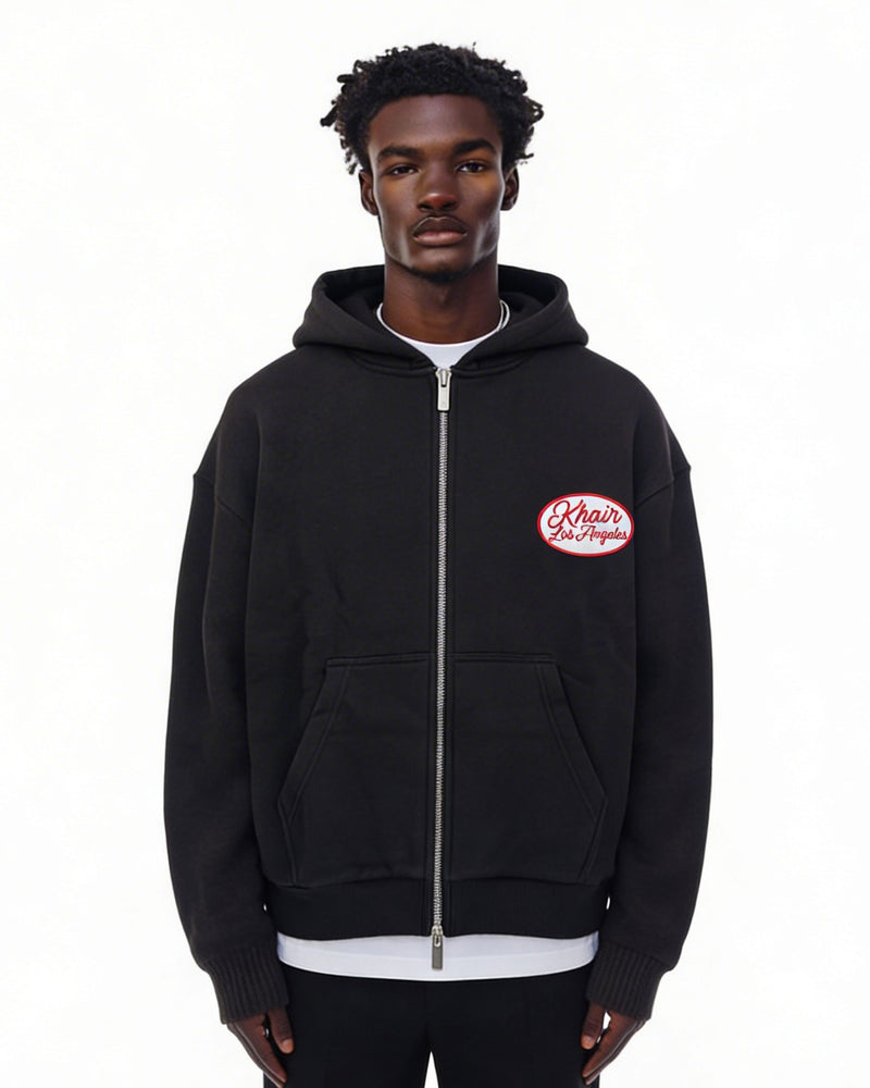 KHAIR Los Angeles Patchwork Zip Up