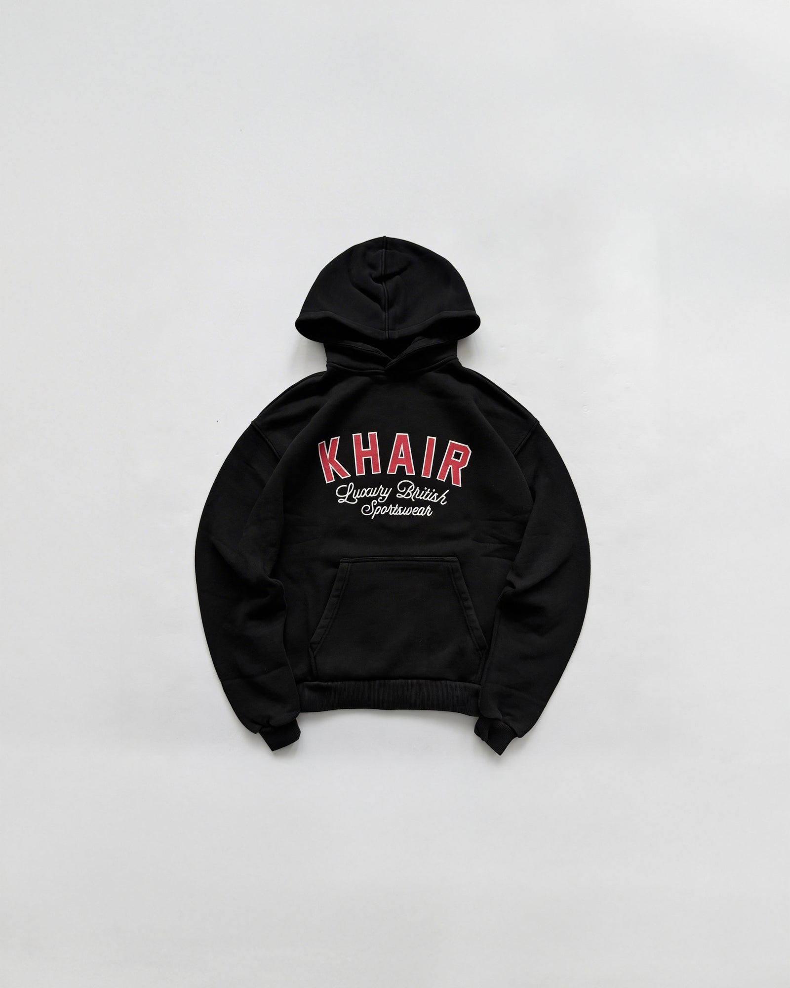 KHAIR oversized washed-black hoodie front product view