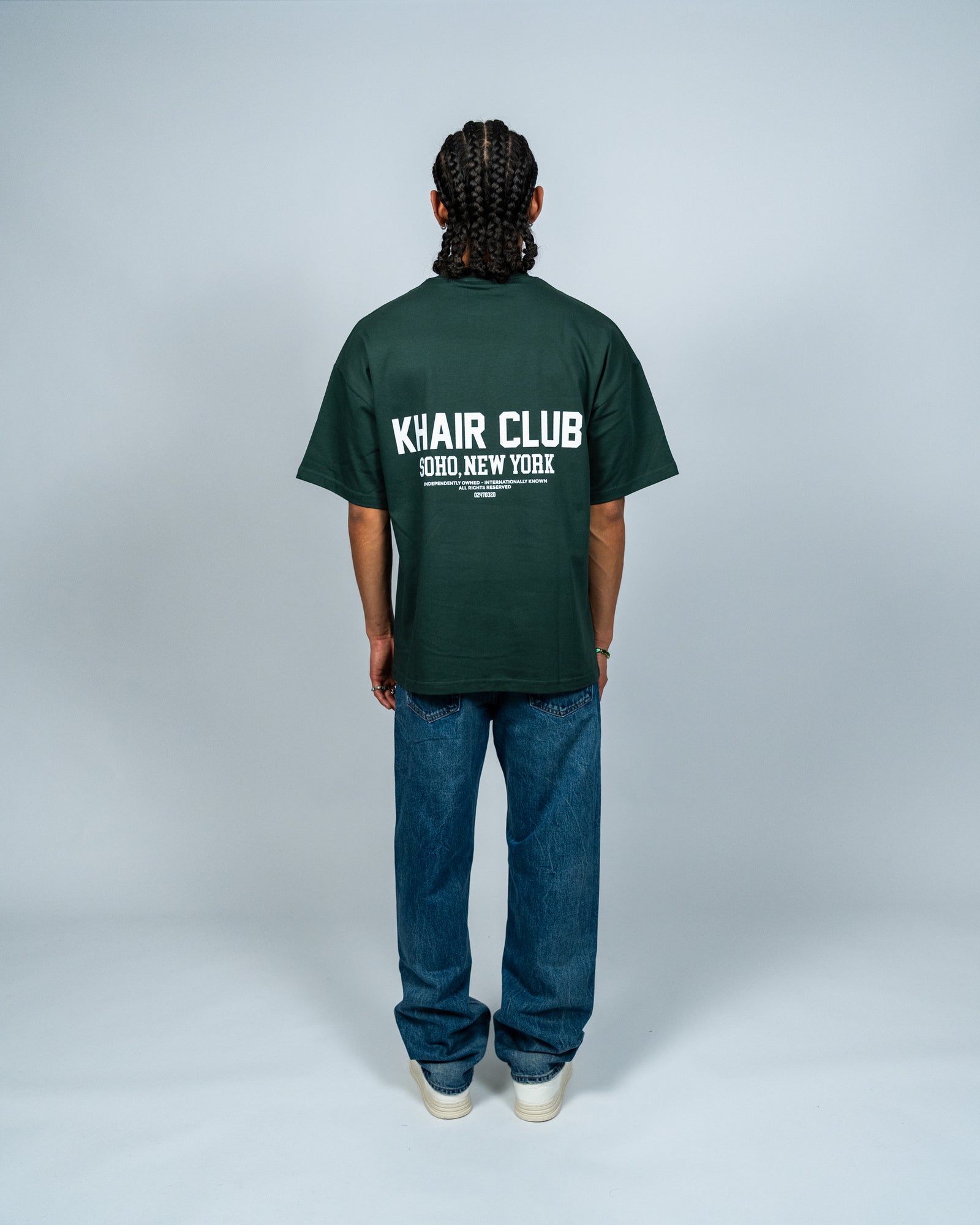 KHAIR CLUB Soho forest green T-shirt straight back fit