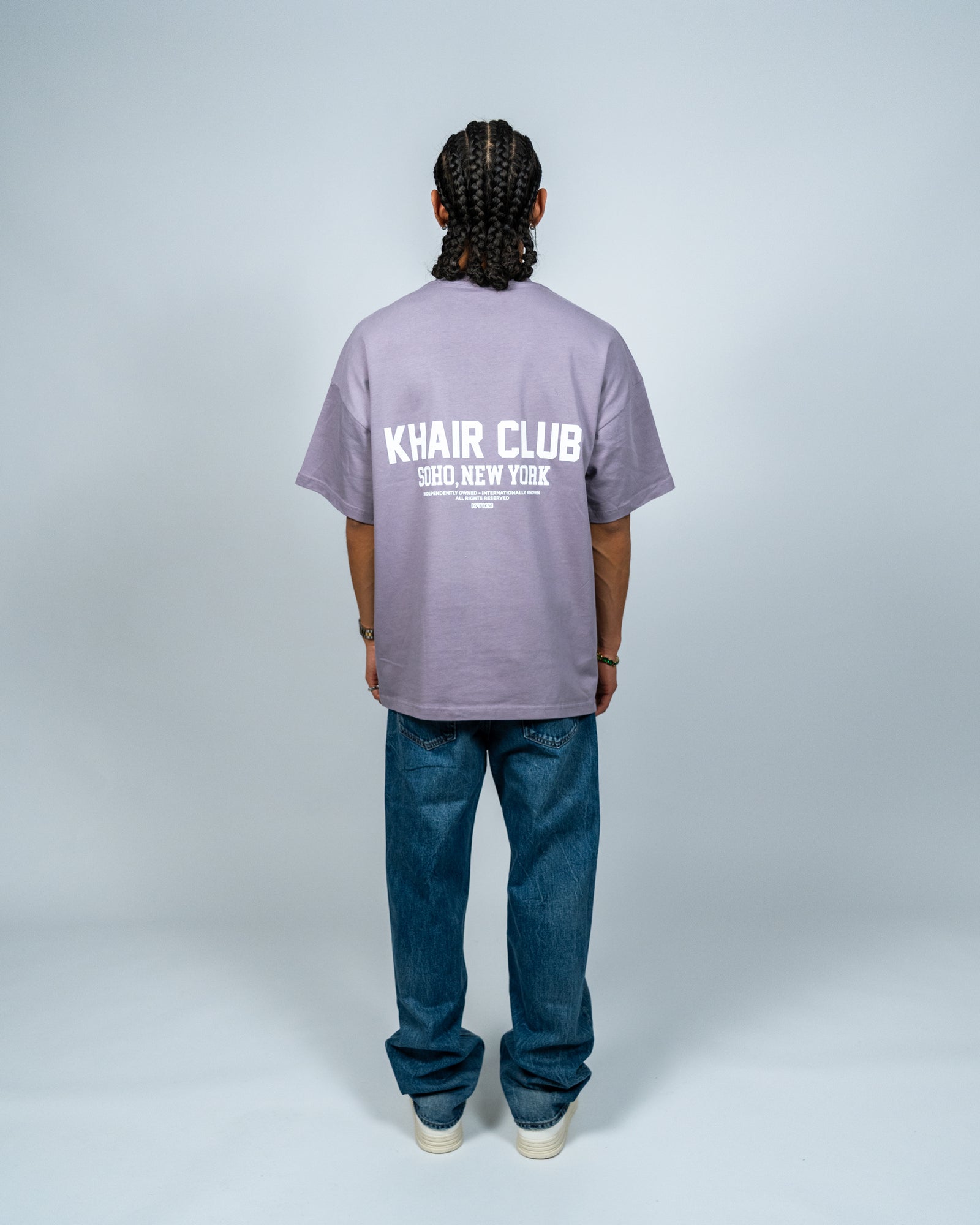 KHAIR CLUB Soho powder purple T-shirt straight back fit