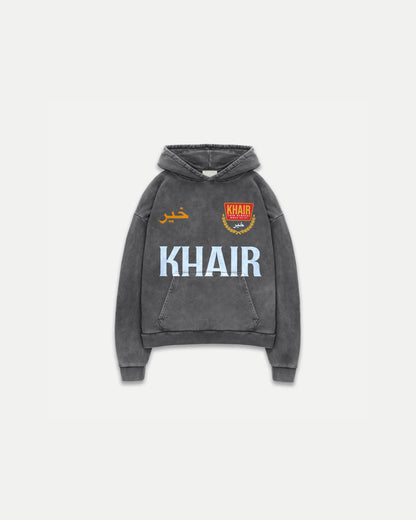 Khair Crew Members Washed Grey Hoodie