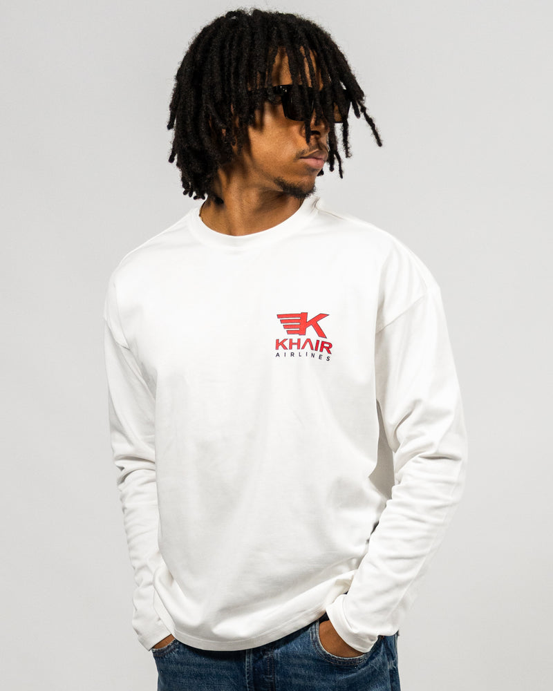 KHAIR Airlines Long Sleeve – Off White