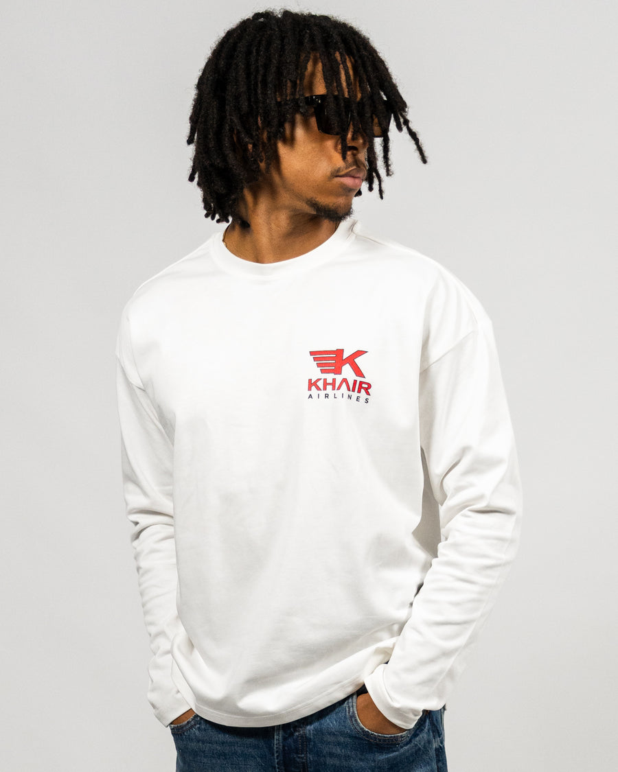 KHAIR Airlines Long Sleeve – Off White