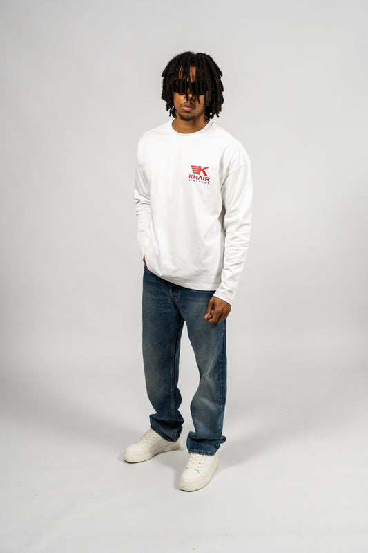 KHAIR Airlines Long Sleeve – Off White