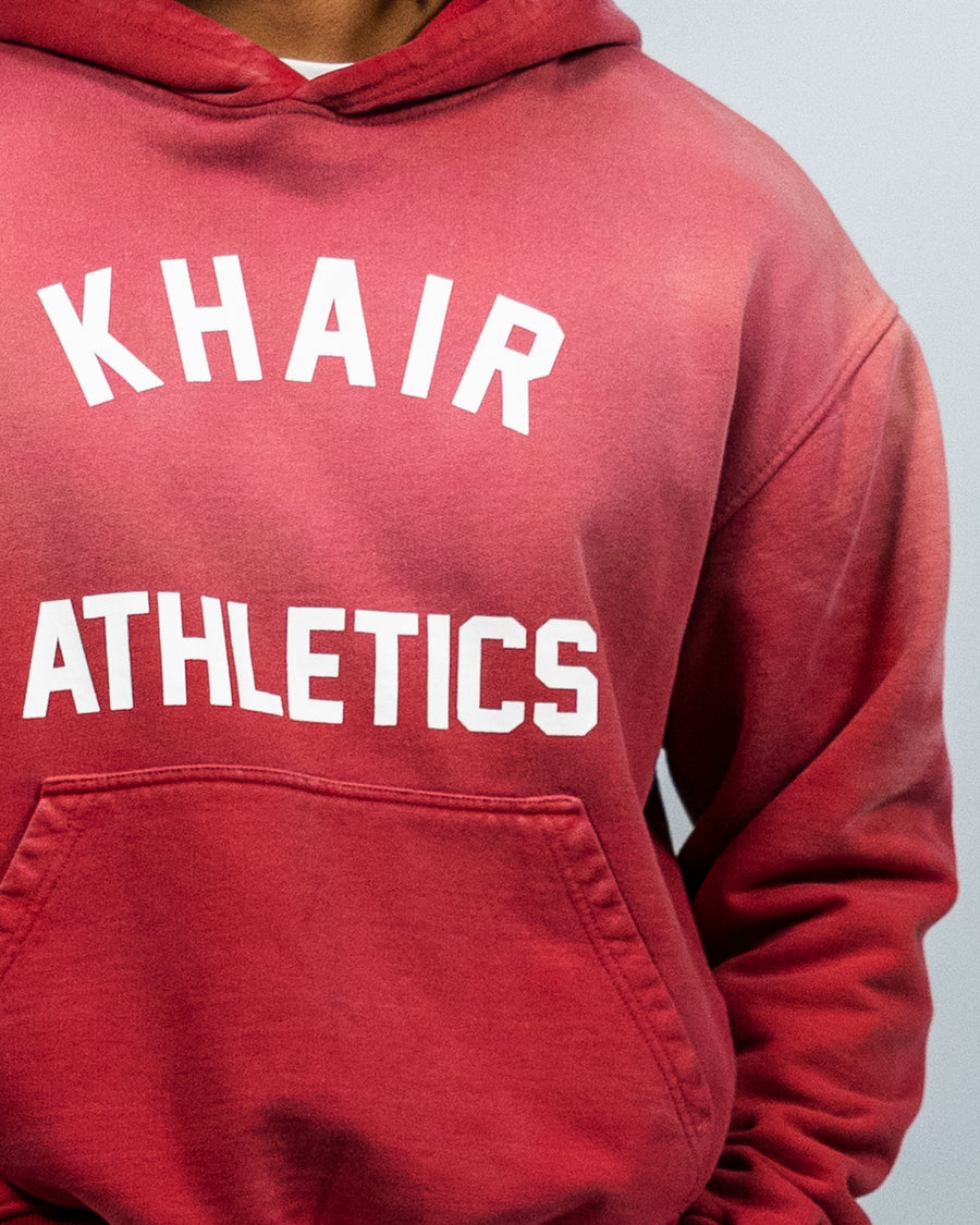 KHAIR Athletic Vintage Red Hoodie