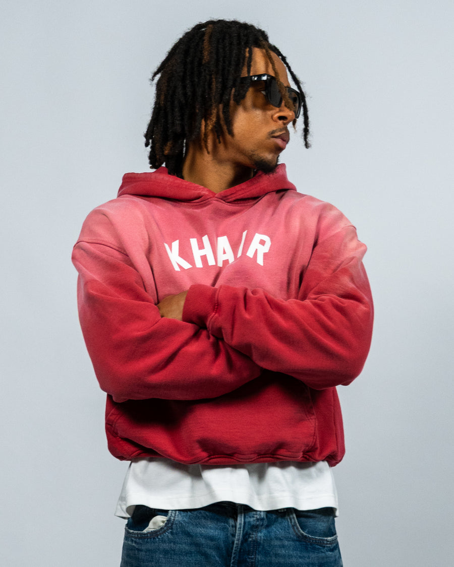 KHAIR Athletic Vintage Red Hoodie
