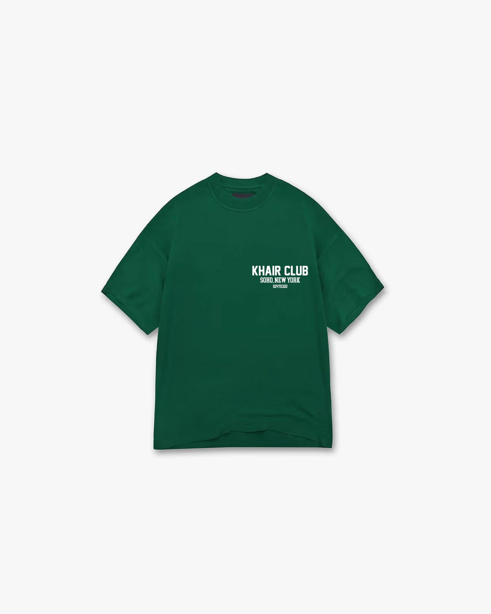 KHAIR CLUB Soho forest green T-shirt front product view
