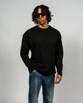 KHAIR Foundations black long sleeve straight front fit product view