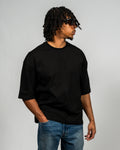 KHAIR Foundations black T-shirt side-front fit product view
