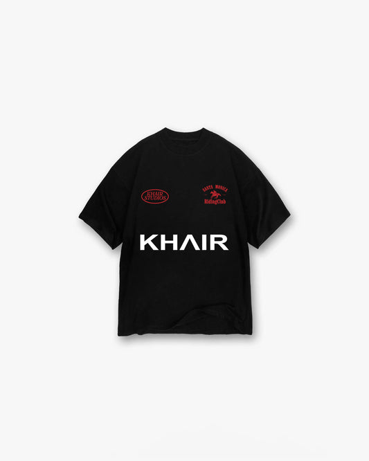 Khair Santa Monica Riding Club T-shirt black front view