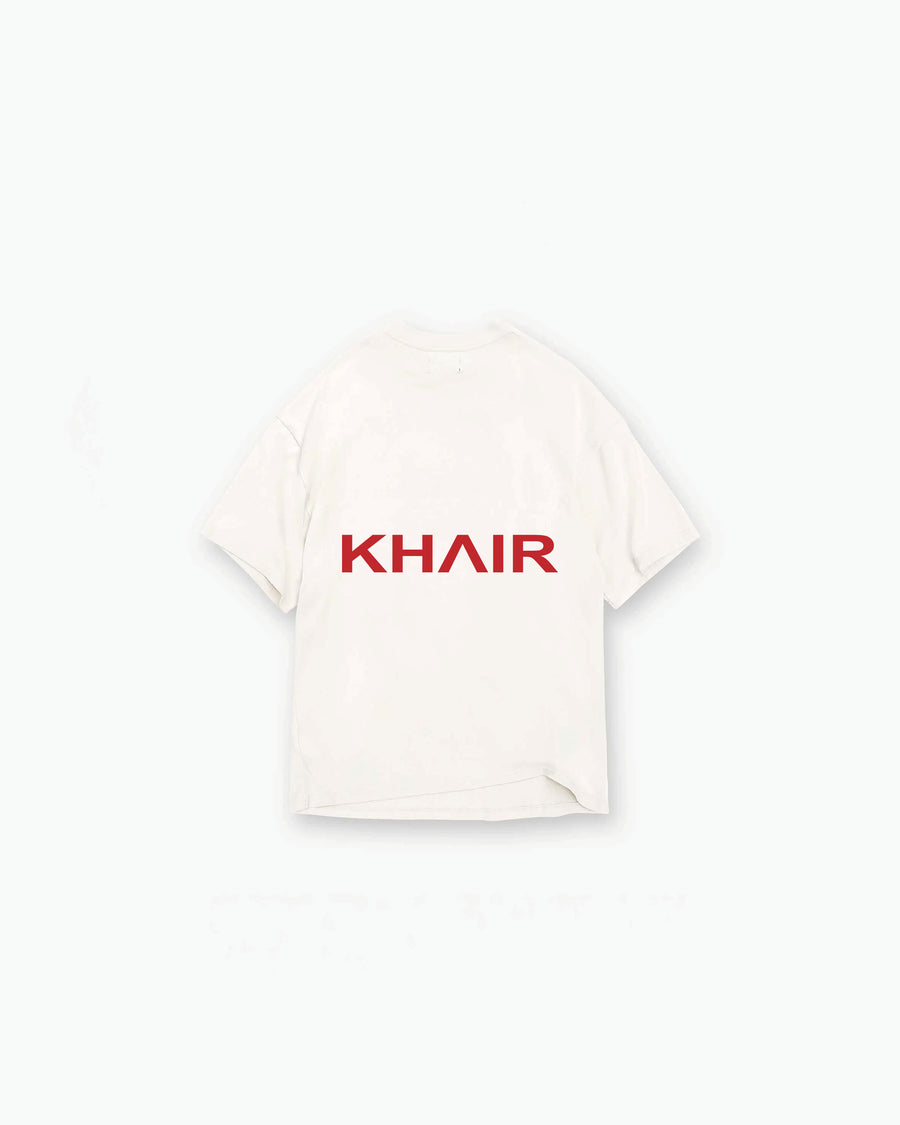 Khair Santa Monica Riding Club T-shirt cream back view